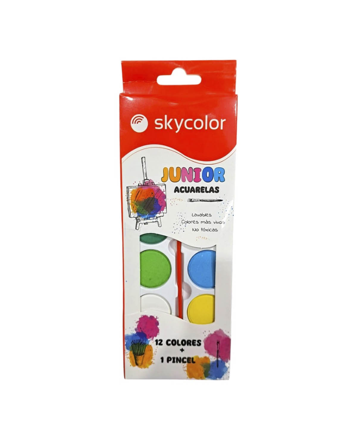 Acuarelas Skycolor 12 Colores + Pincel